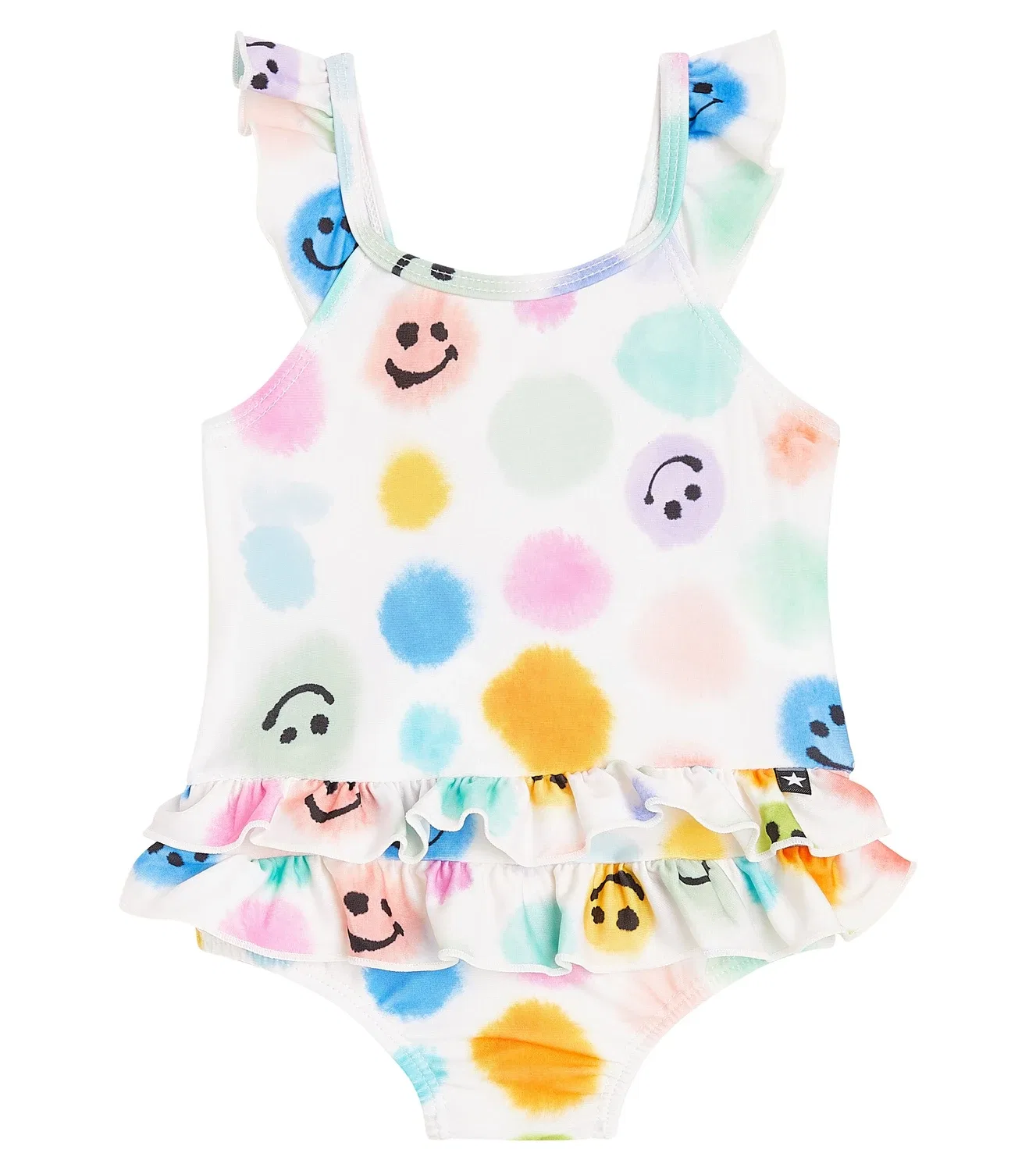 Купальник с рюшами Painted Dots Molo, белый
