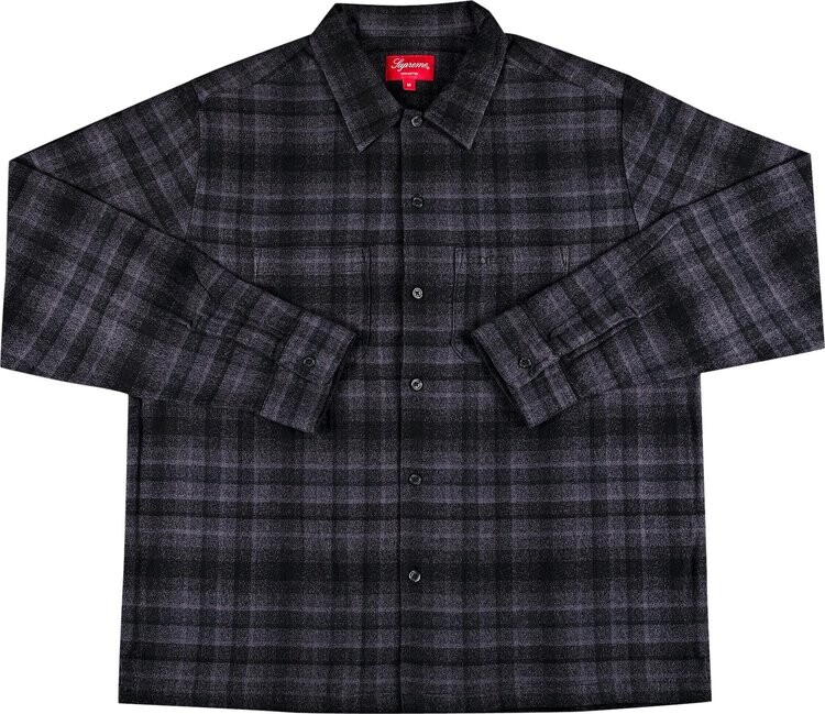 

Рубашка Supreme Plaid Flannel Shirt 'Black', черный