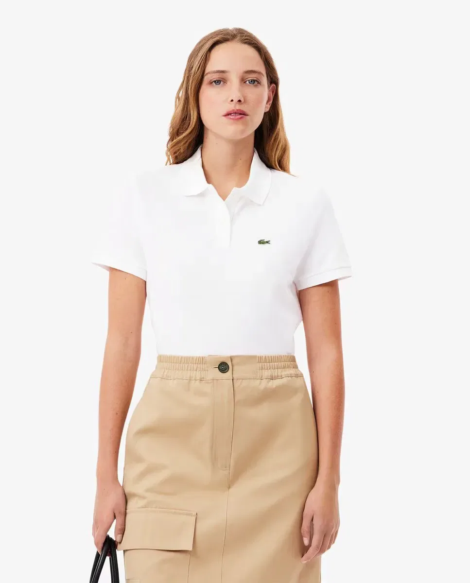 Поло Lacoste Blanco, женское, хлопковое