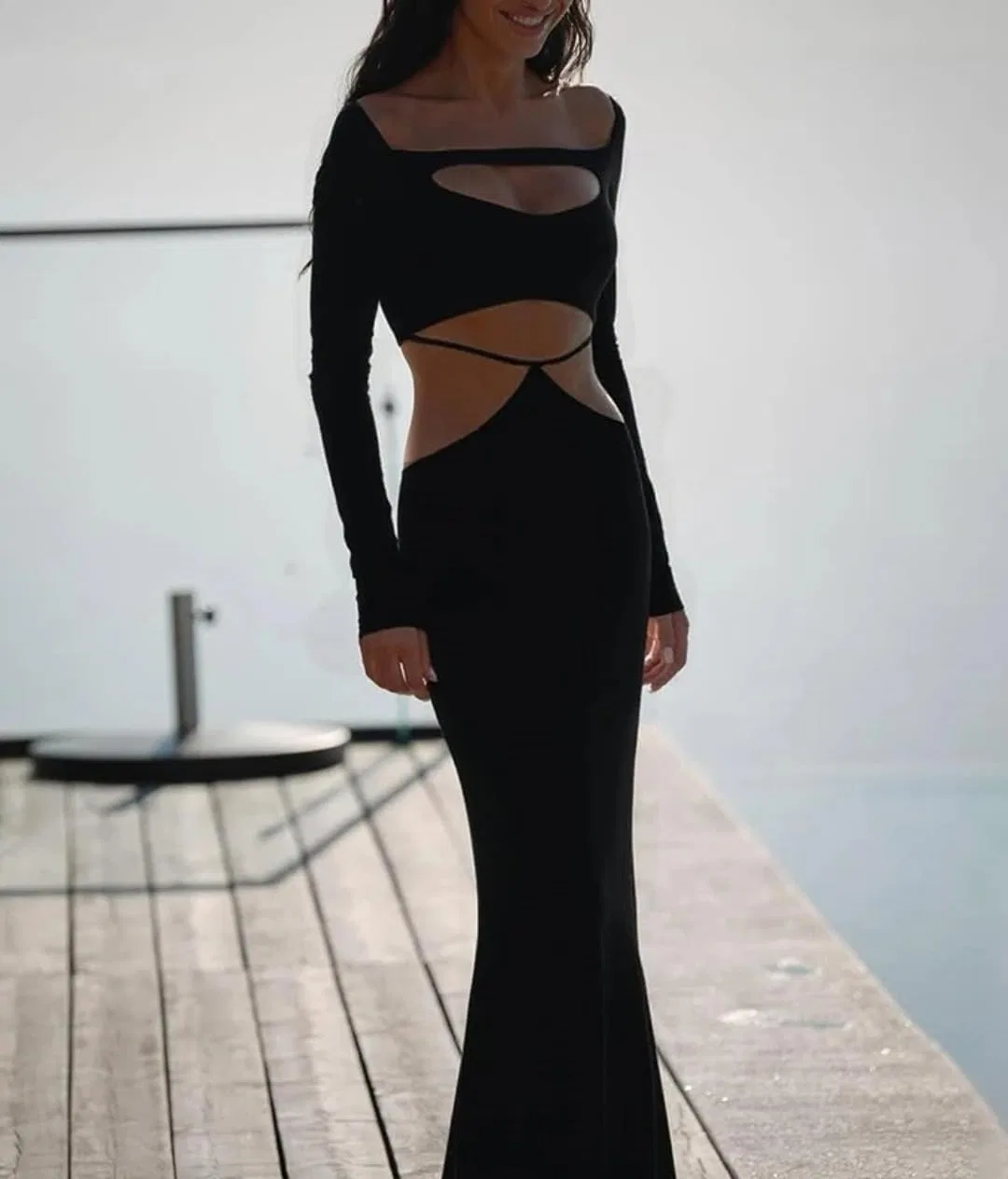 Женское вечернее платье с декольте Bodycon, Black — фото 4