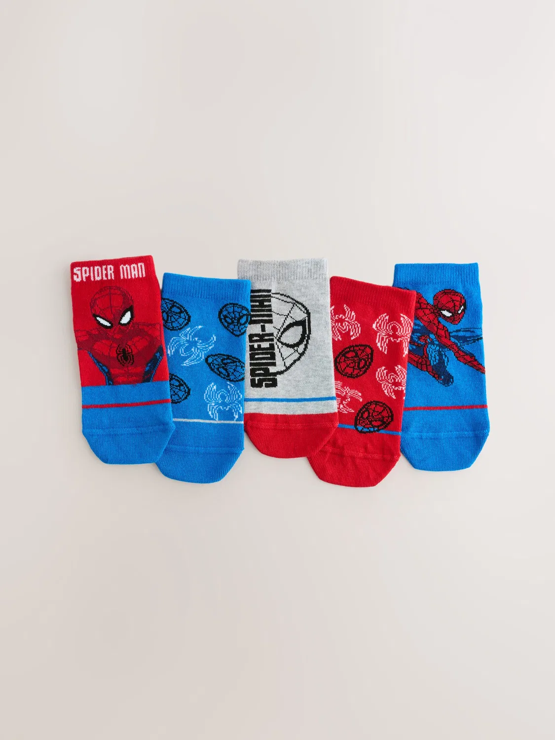 Носки Spiderman Character Cotton Rich Trainer 5 Pack Next, Spiderman