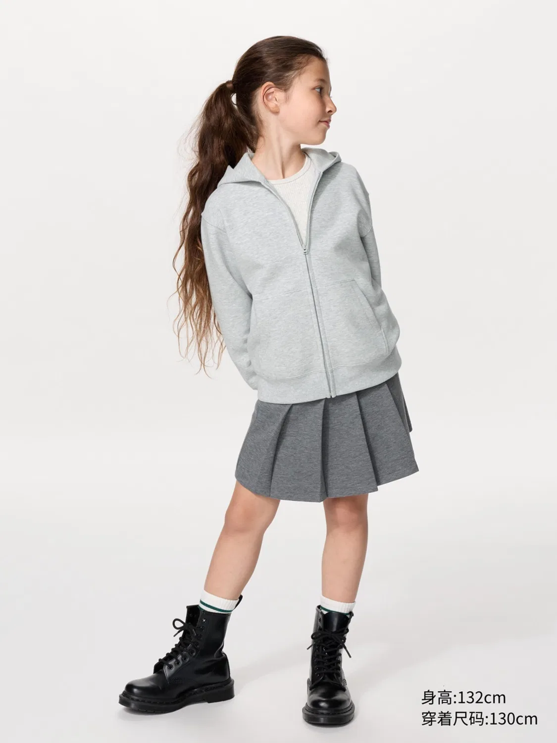 Спортивная толстовка на молнии с капюшоном и длинным рукавом Uniqlo, светло-синий — фото 3