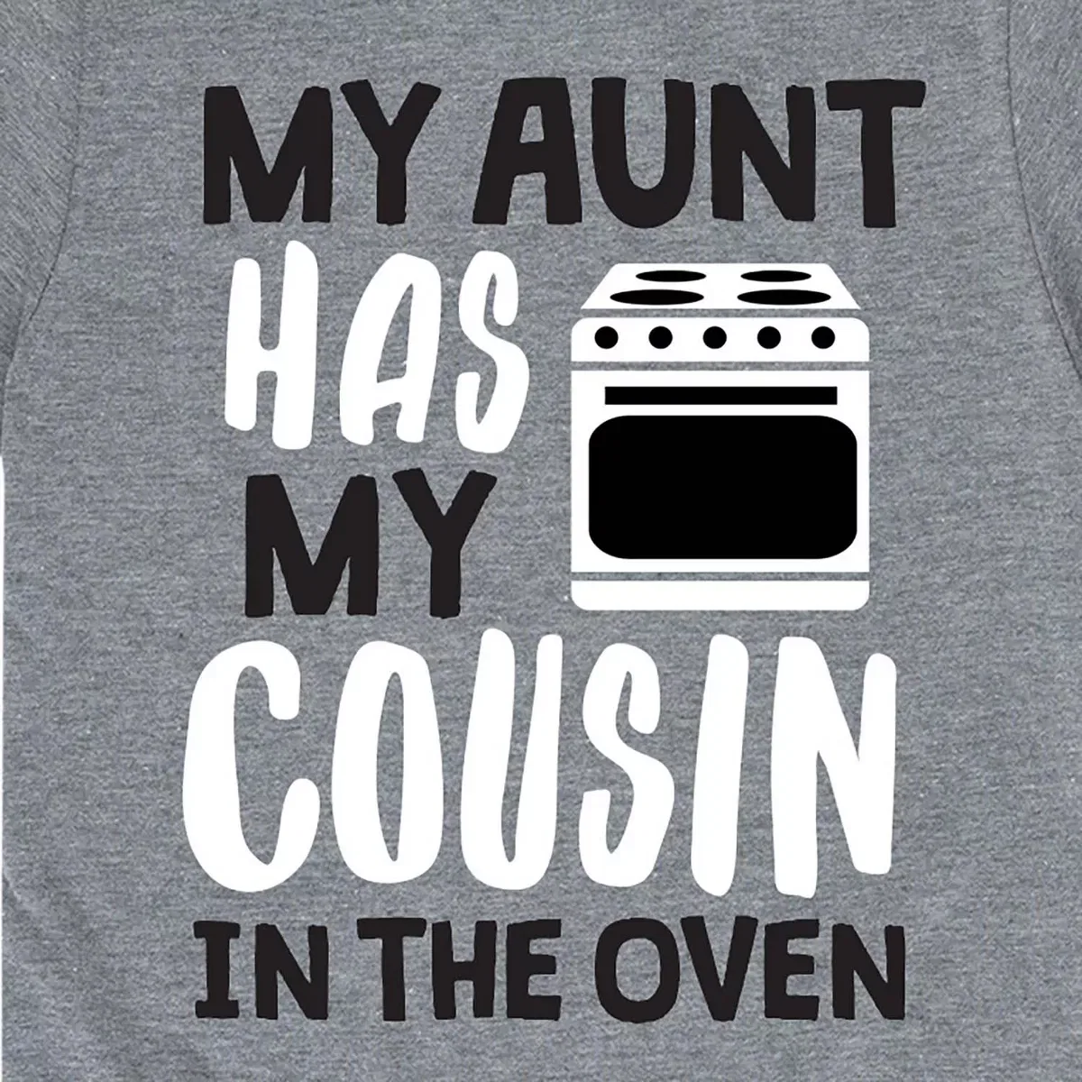 Детская футболка с принтом Cousin In The Oven Instant Message, Heather Grey — фото 2