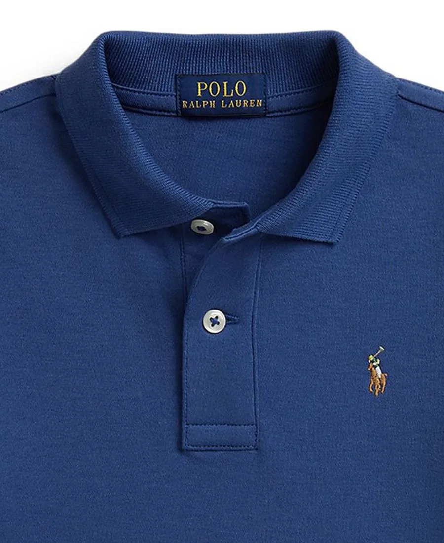 Поло из мягкого хлопка для мальчиков 8-20 лет Polo Ralph Lauren, Dusty Azure — фото 3