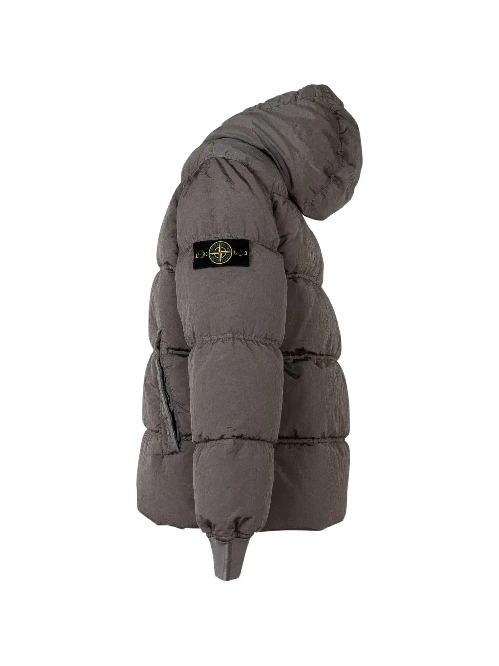 Утепленная куртка с капюшоном Stone Island Junior, серый — фото 3