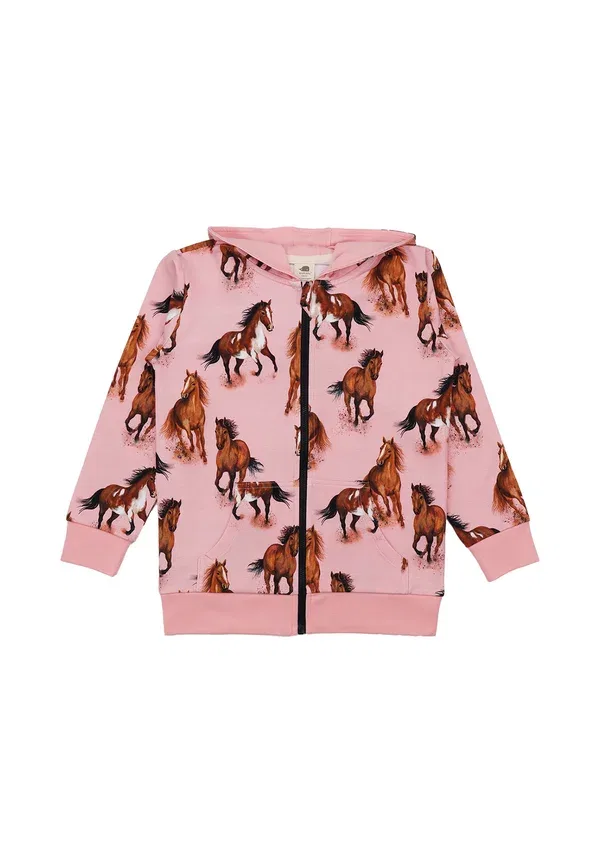 Толстовка с принтом животных Graceful horses Walkiddy, pink, розовый