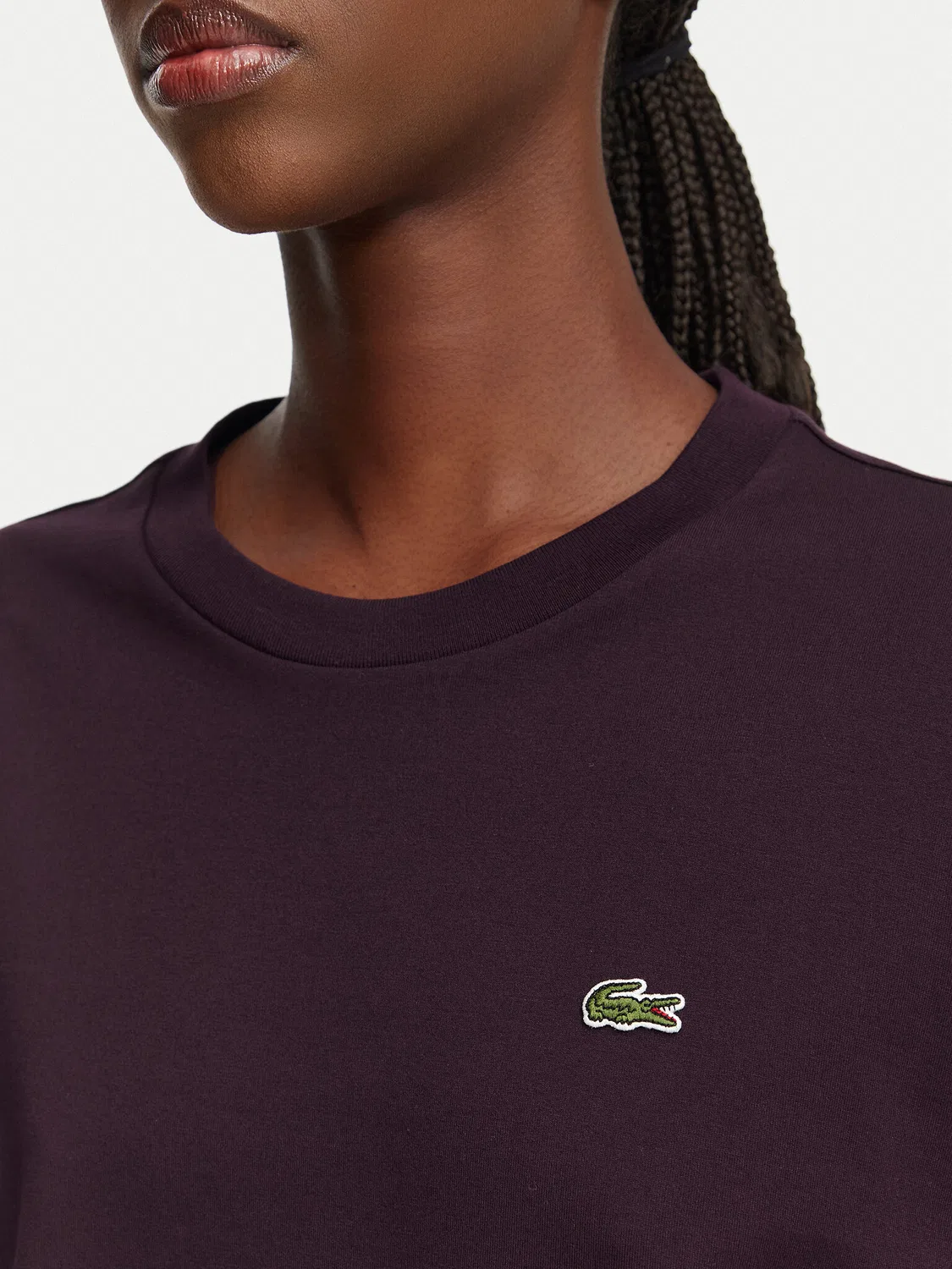 Женская футболка стандартного кроя Lacoste, темно-красный — фото 4