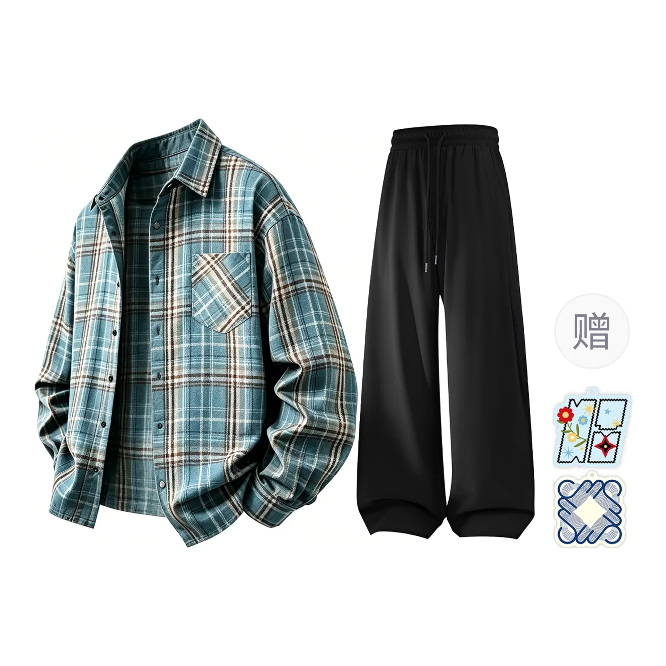 Детский комплект из рубашки и шорт с принтом в клетку, Shirt Matching Set, MIIOW