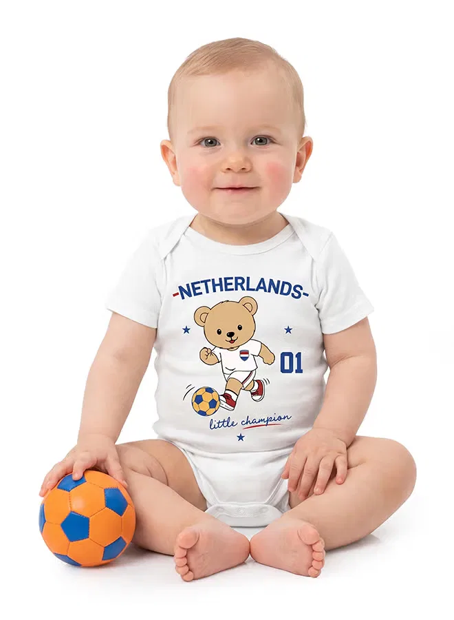 Боди-комбинезон с принтом Little Champion Nurtur, белый — фото 3