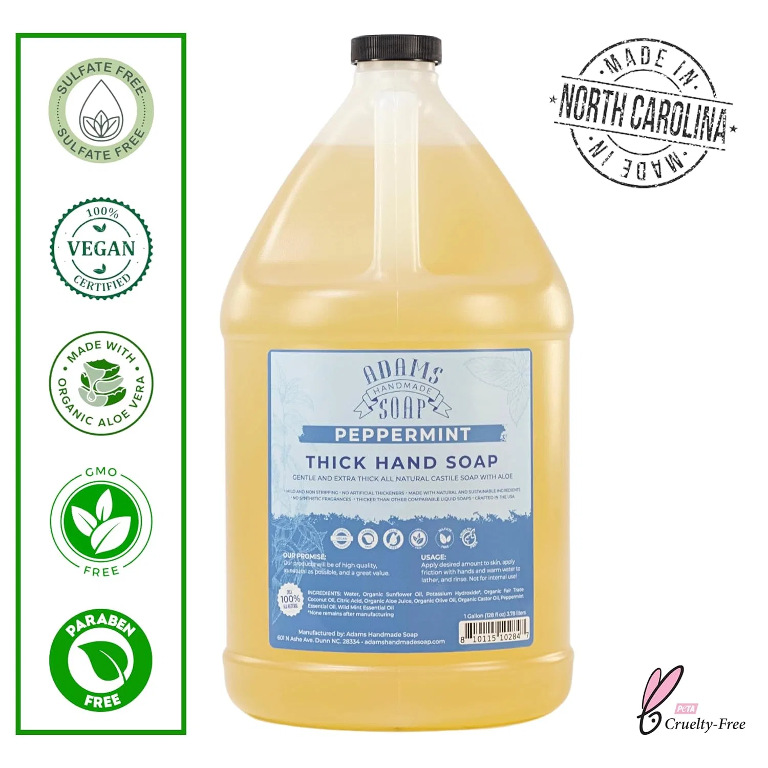 Жидкое мыло Hand Soap, Nachfüllpackung, 3,8 л, Mint, Adams Handmade Soap — фото 2