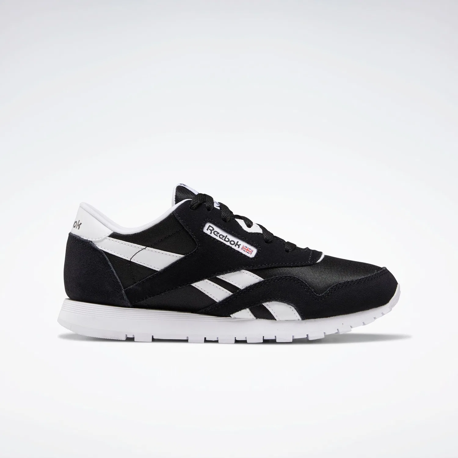 Детские кроссовки классические CL NYLON Reebok Classic, Black/Black/White — фото 2