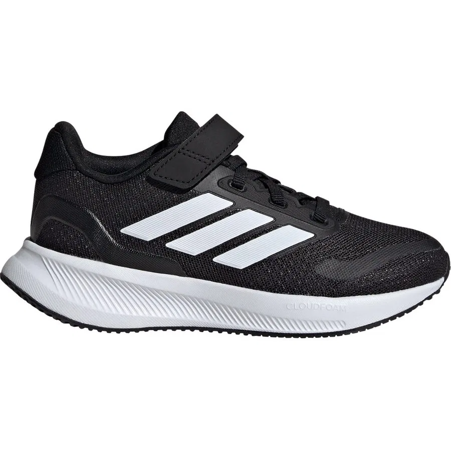Детские спортивные кроссовки с липучкой Runfalcon 5 adidas, Черно-белый — фото 2