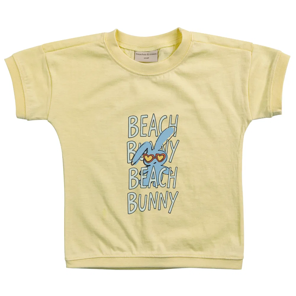 Детская футболка с коротким рукавом с принтом Beach Bunny Cream Lemon BEACHESAND CREAM KIDS, Lemon Yellow