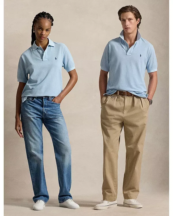 Мужская рубашка поло с оригинальной посадкой Original fit mesh polo shirt Polo Ralph Lauren, Southport Blue — фото 2