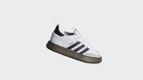 Детские кроссовки на эластичных шнурках Samba Quickon Adidas Originals, белый/черный/золотой металлик — фото 2
