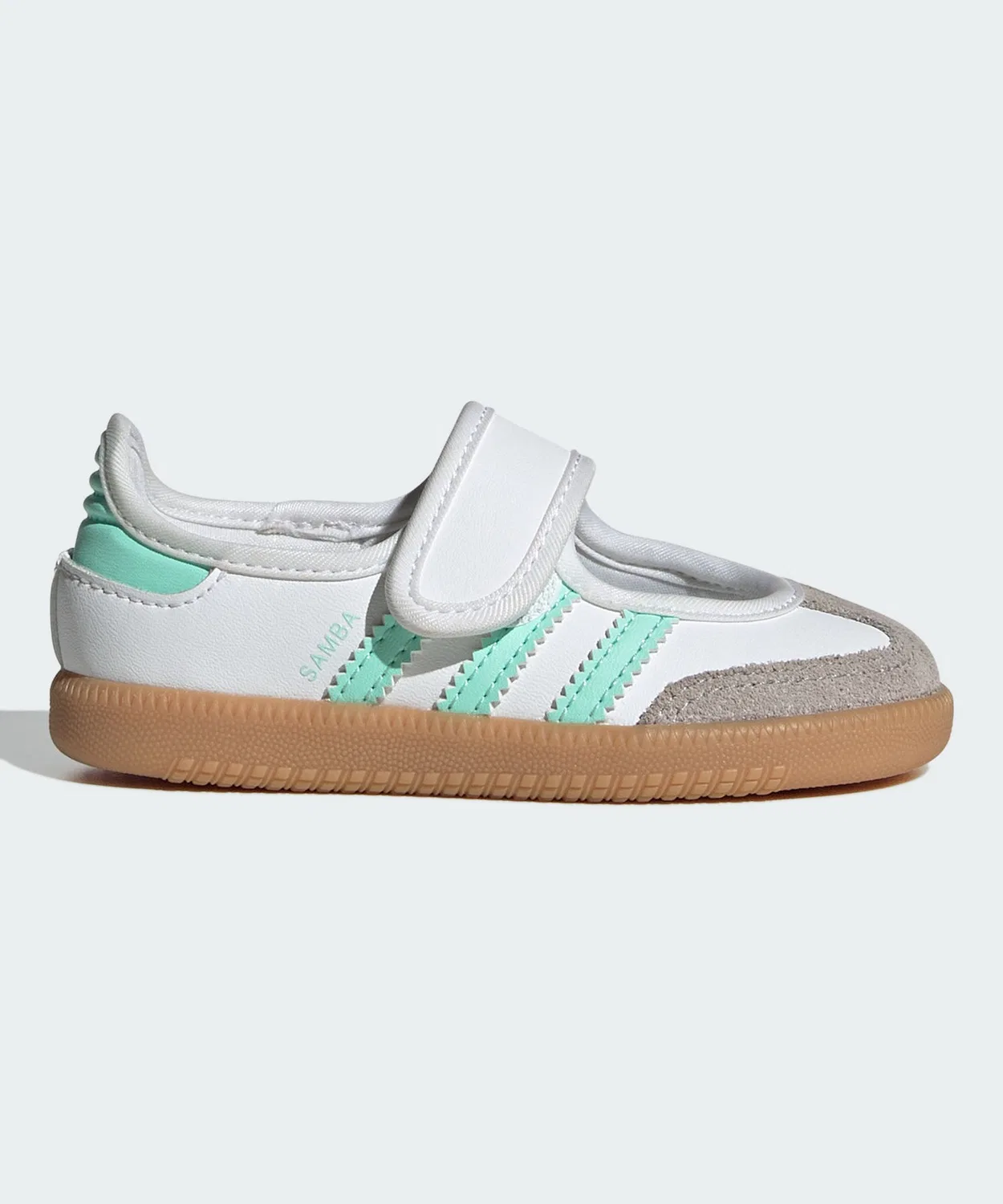 Детские кожаные кроссовки-мэри джейн на липучках Samba Jane Adidas, Белый