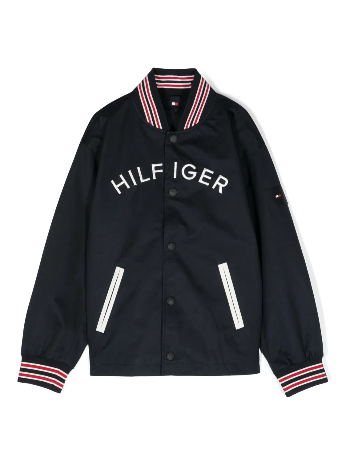 Бомбер с Логотипом в Цвете Полуночи Tommy Hilfiger, синий