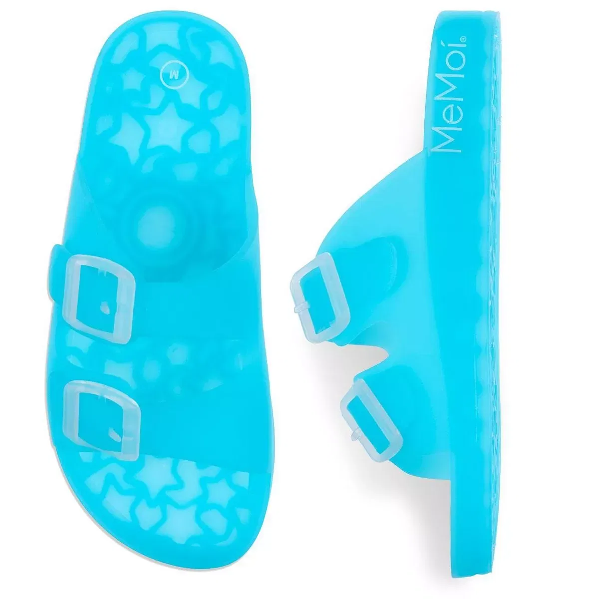 Детские сандалии-слайды с принтом Memoi Double-Buckle Jelly Slide, MENS FOOTWEAR/SHOECARE, Blue — фото 4