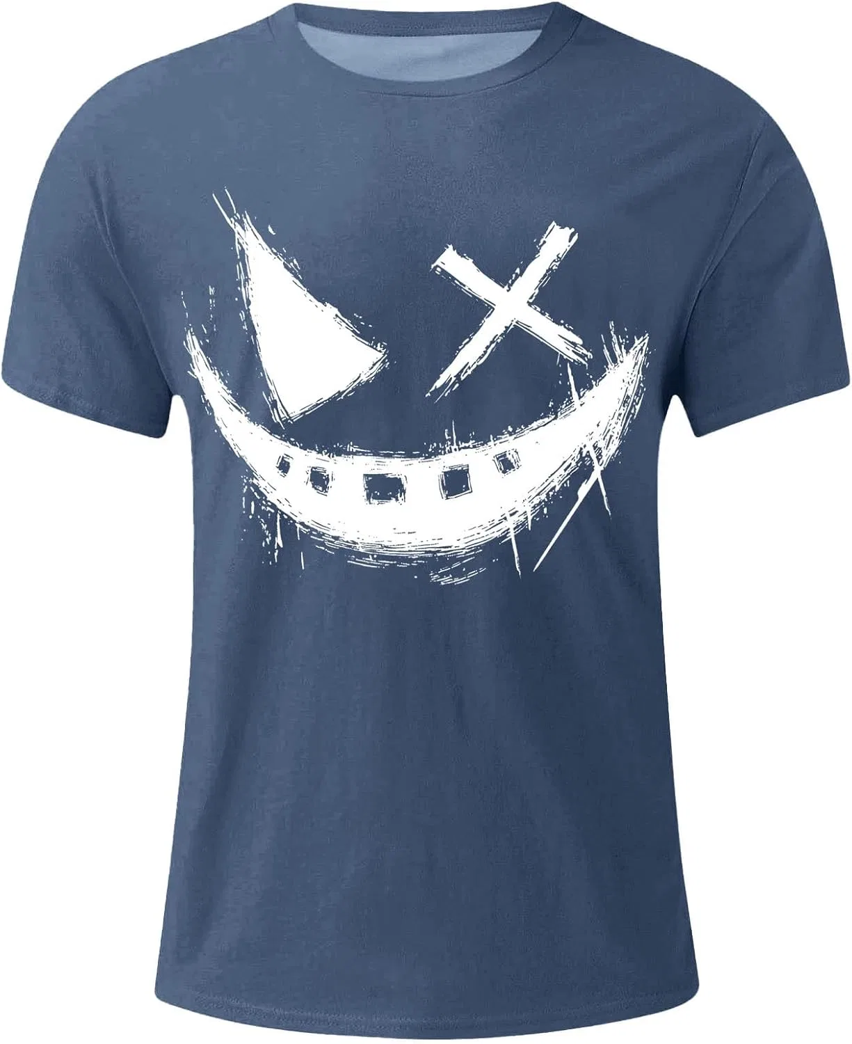Мужская футболка с улыбающимся лицом Graphic Tees, Navy — фото 4