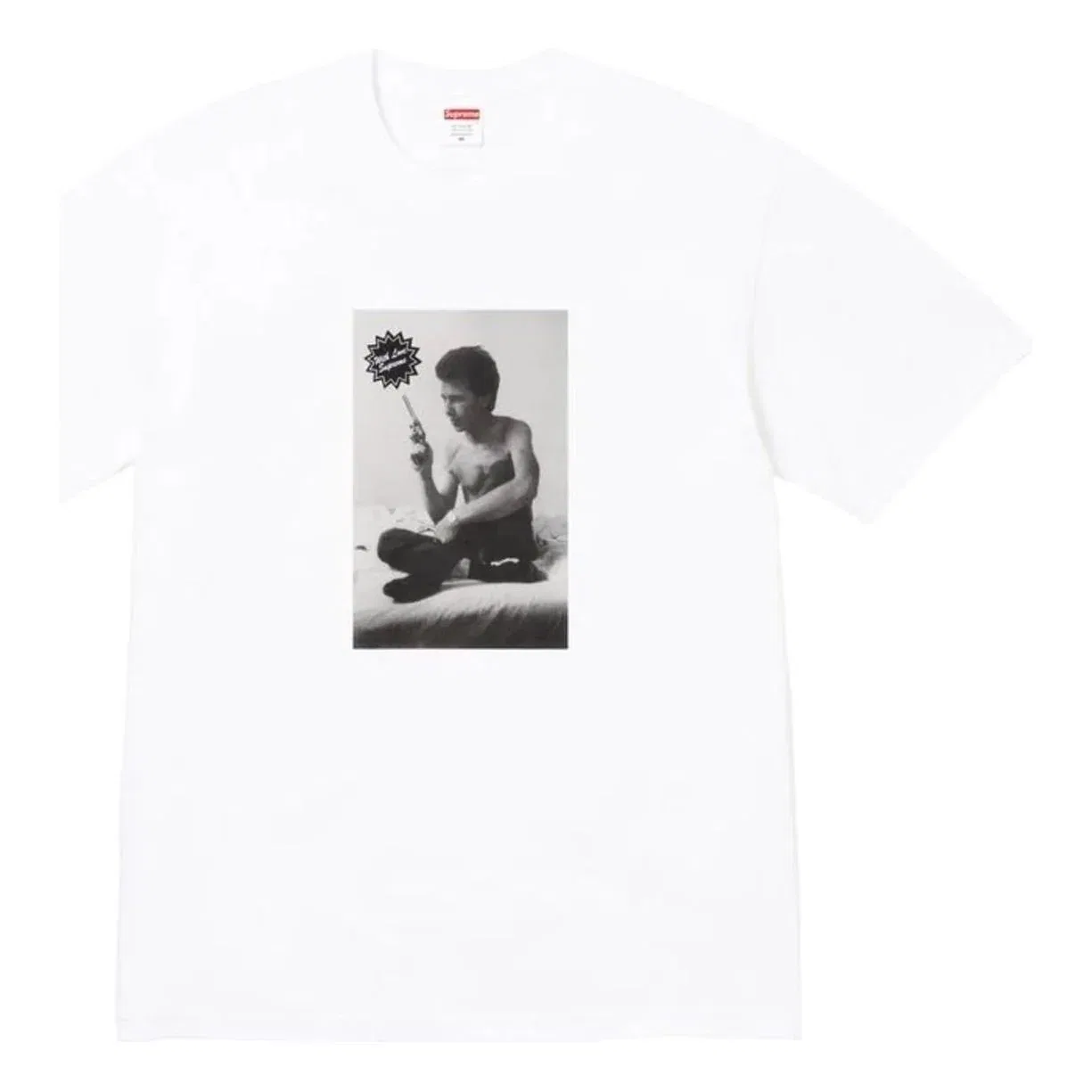 Мужская футболка Larry Clark FW26 G*n T-Shirt 'White' Supreme, белый