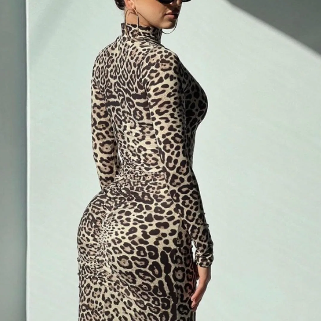 Женское платье с леопардовым принтом A-LINE, Leopard — фото 4