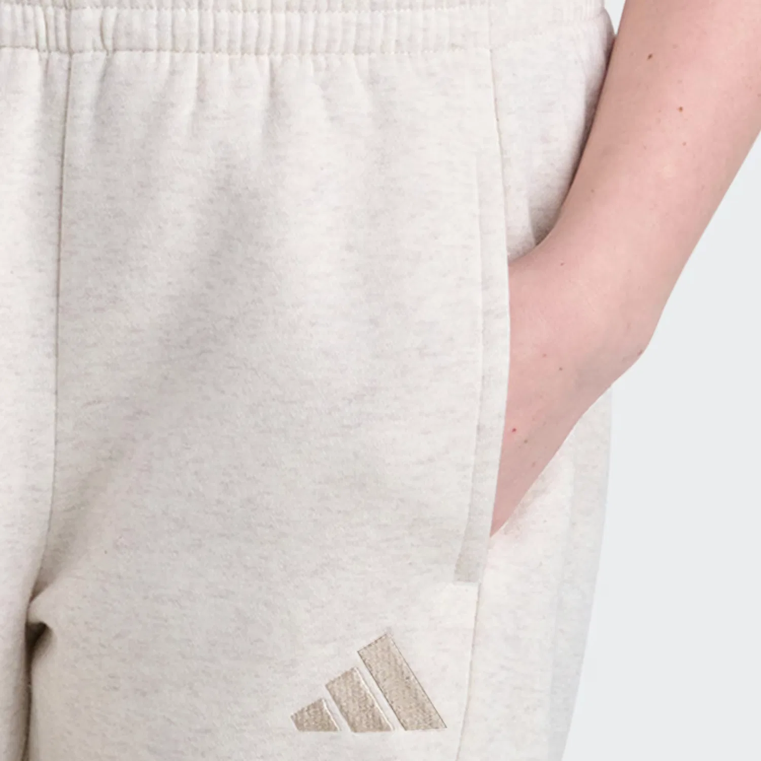 Детские брюки с бочкообразными штанинами Adidas Sportswear, белый меланж — фото 3