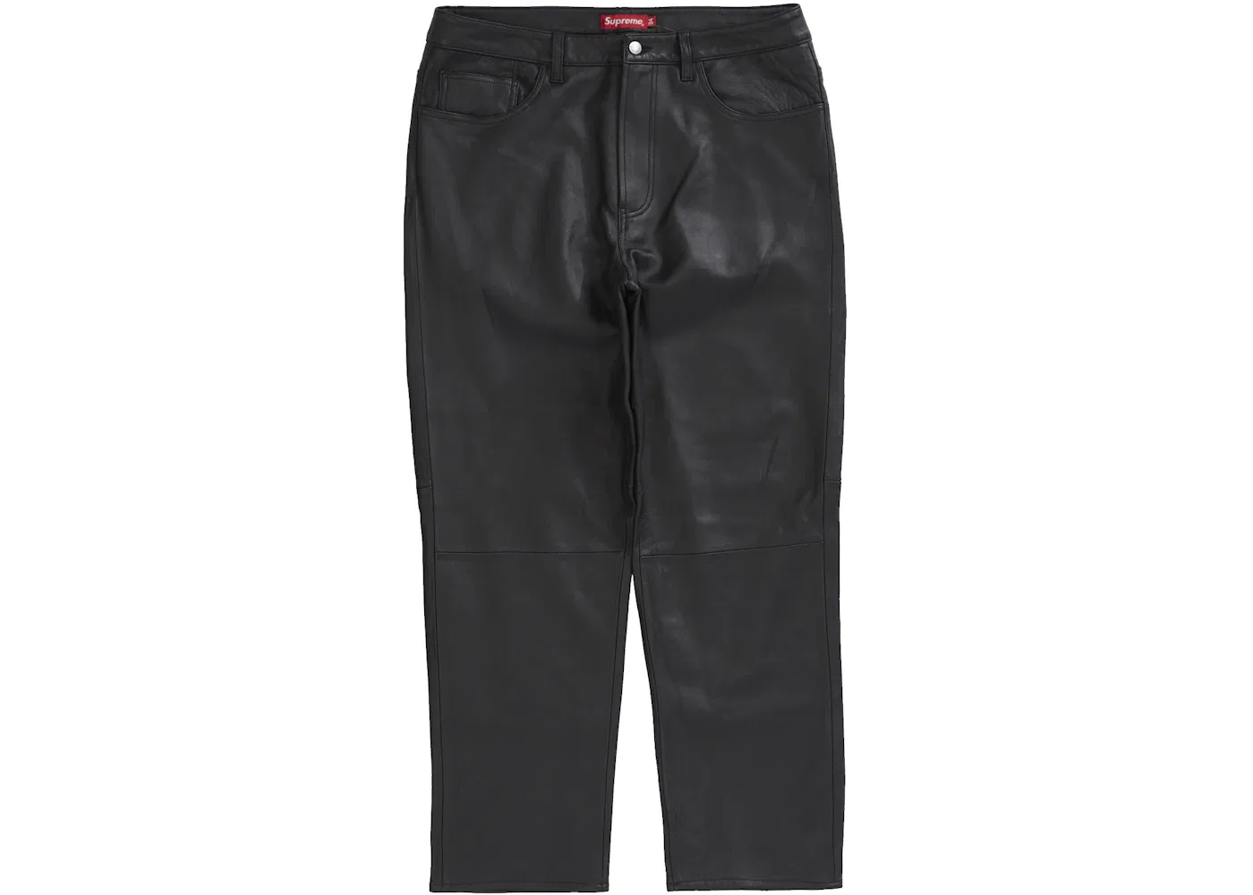 Мужские джинсы из кожи с пятью карманами Supreme Jean, Black