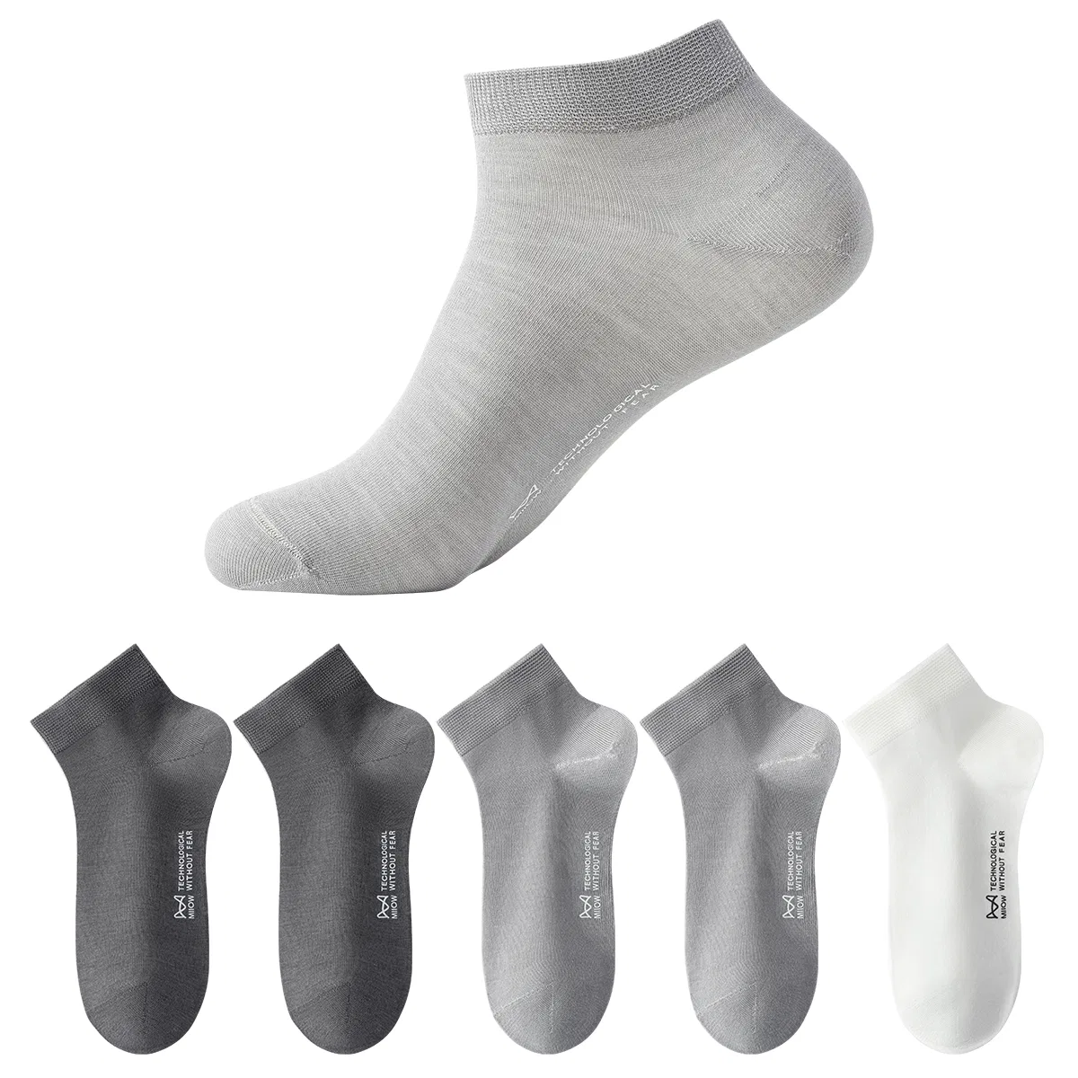Детские носки-невидимки с комплектом 5 пар, Unisex Ankle Socks, MIIOW