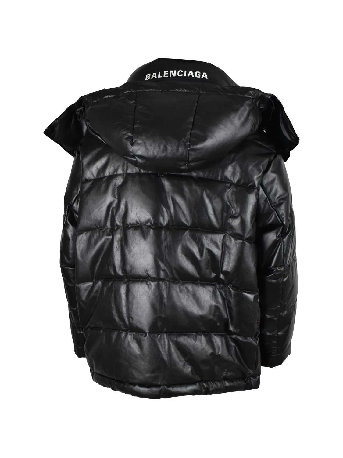 Balenciaga Пуховик кожаный Черный — фото 2