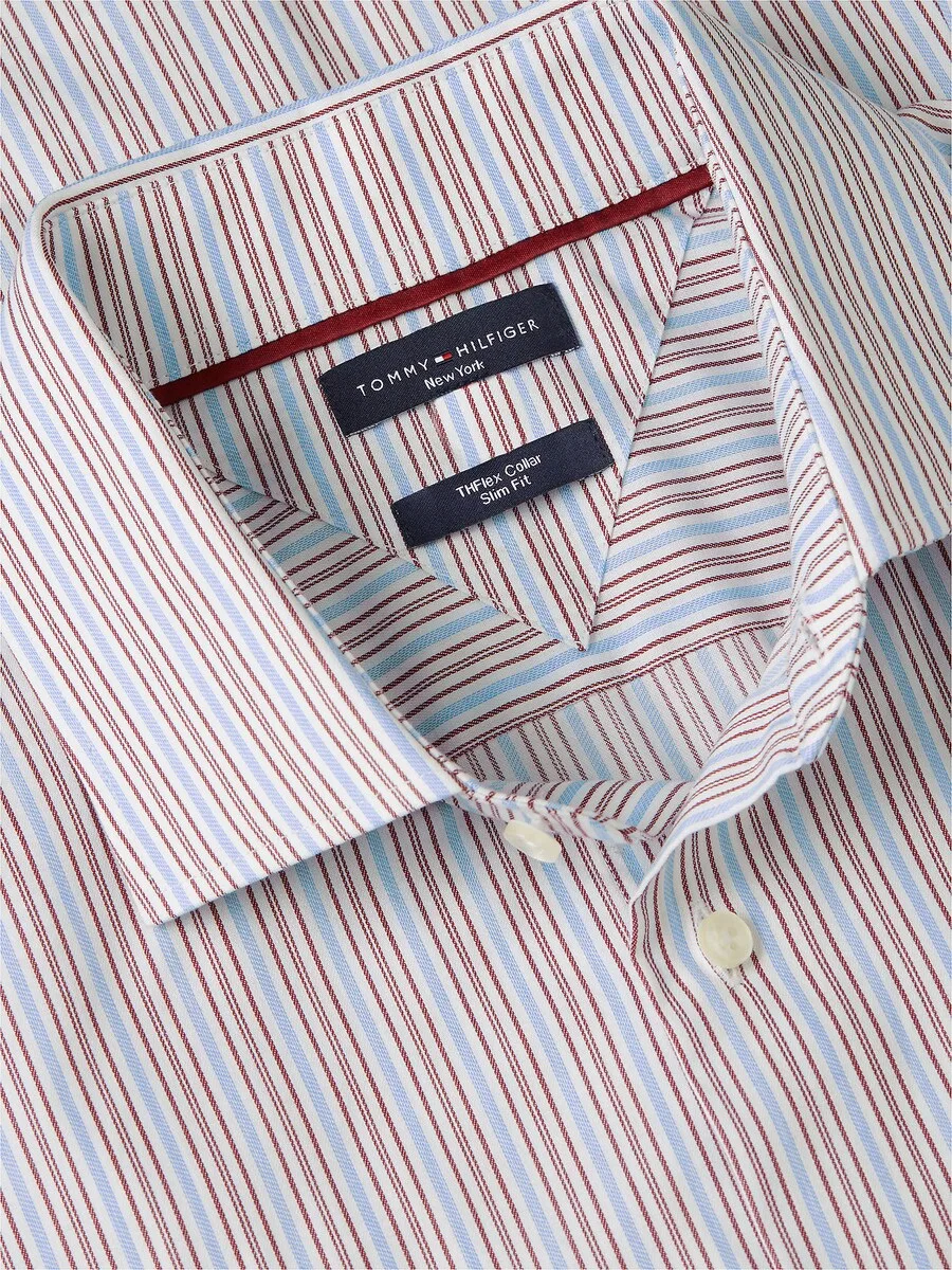 Рубашка на пуговицах приталенного кроя TOMMY HILFIGER светло-голубого цвета — фото 4