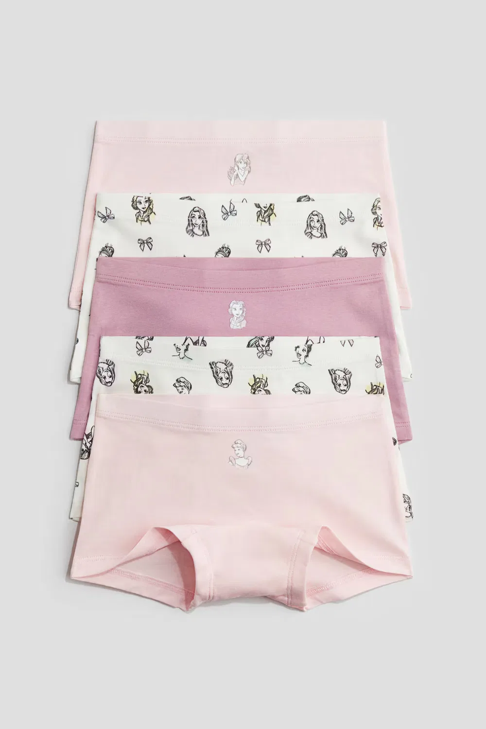 Набор из 5 хлопковых боксерских трусов H&M, Rosa/Disney-Prinzessinnen