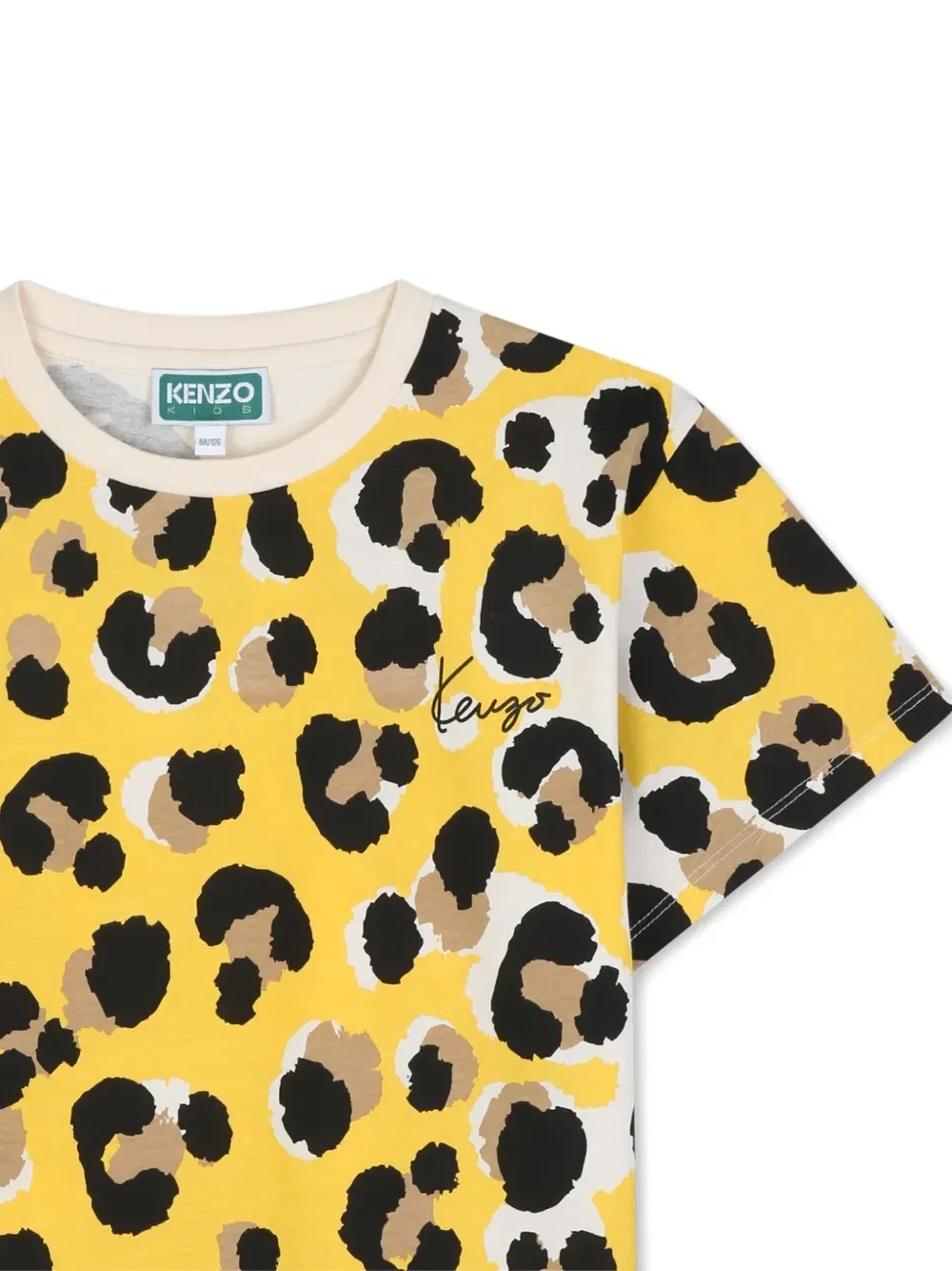 Футболка с леопардовым принтом Kenzo Kids, желтый — фото 3