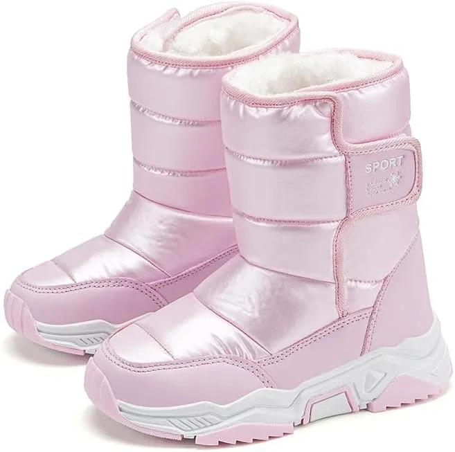 Детские зимние ботинки для девочек с мехом BWSEOBG, Pink