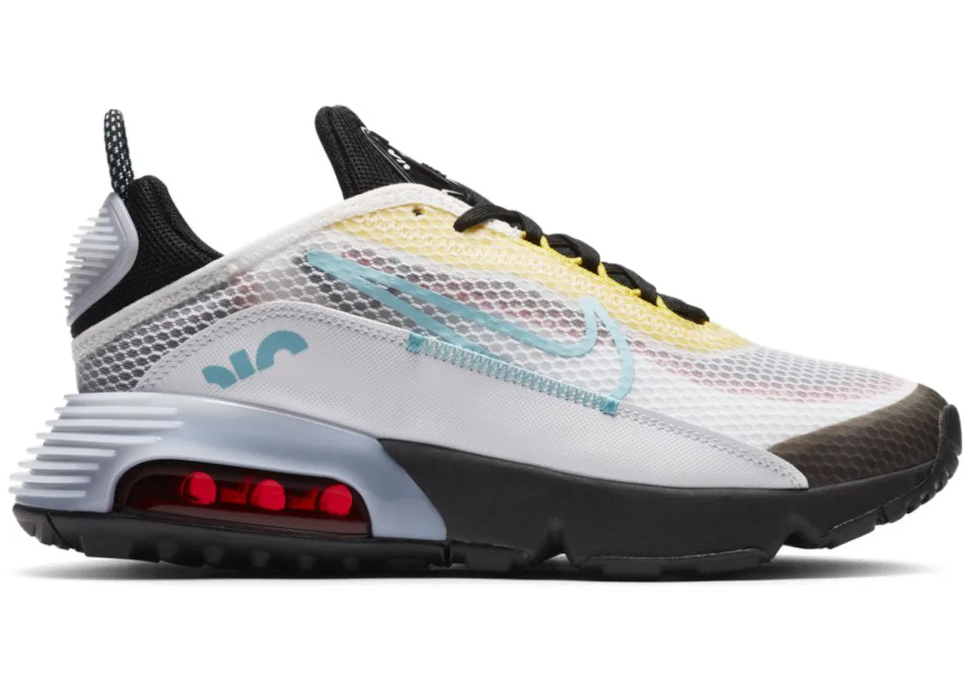 Детские кроссовки Lifestyle Nike Air Max 2090, White/Black/Speed Yellow/Bleached Aqua
