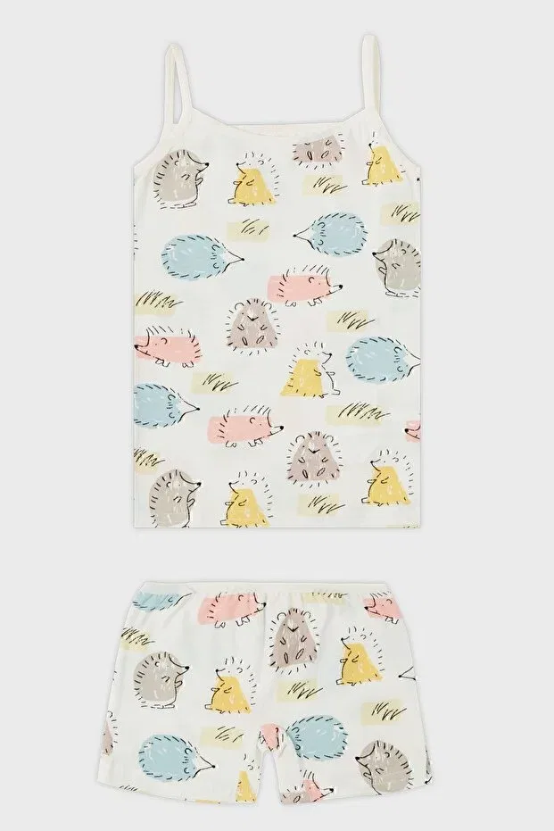 Детский комплект нижнего белья для девочек с принтом Patterned 100% cotton string strap 2-piece underwear set girls' set 6651011 Lela, Ecru-Yellow