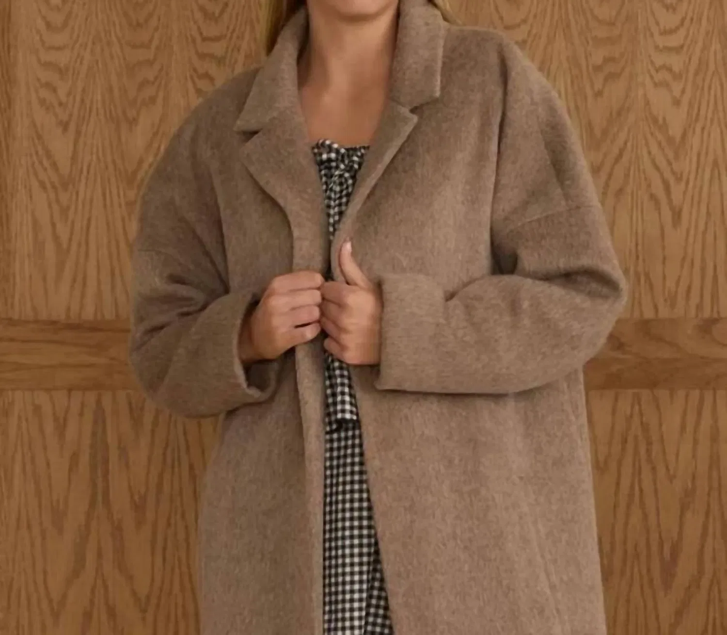Детское пальто для девочек с объемным воротником Presley Longline Jacket Rylee + Cru, Camel — фото 2