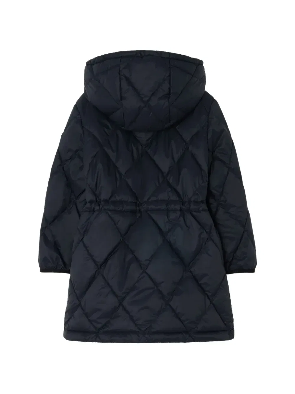 Стеганое пальто в клетку с капюшоном Burberry Kids, синий — фото 2