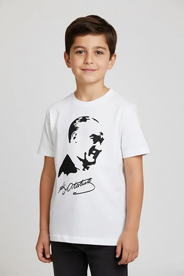 Детская футболка с принтом Ataturk printed t-shirt Dmb Kids, White