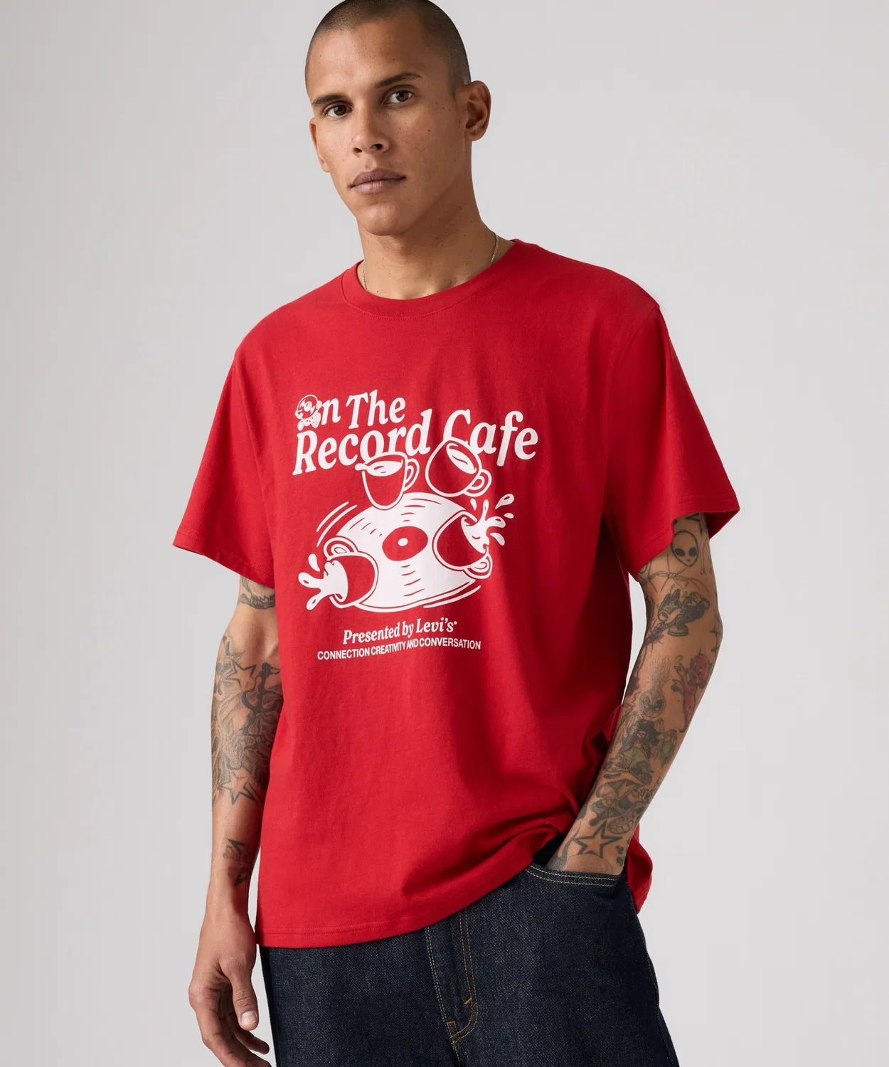 Мужская футболка с коротким рукавом, свободный крой Levi's, Red