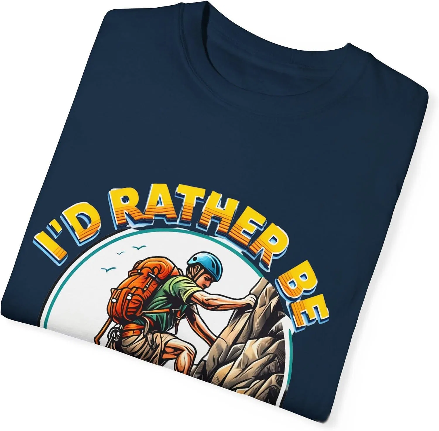Футболка с принтом Rock Climbing Comfort Colors, True Navy — фото 3