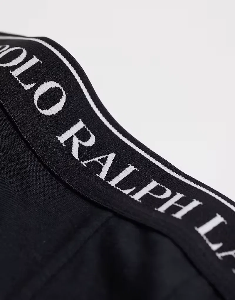 Боксеры-брифы хлопковые стретч 3 шт Polo Ralph Lauren, черный/серый/белый — фото 2