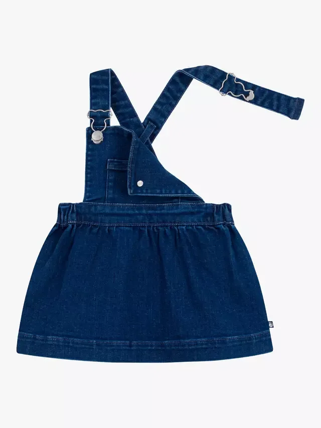 Детское джинсовое платье-сарафан, синее Petit Bateau — фото 3