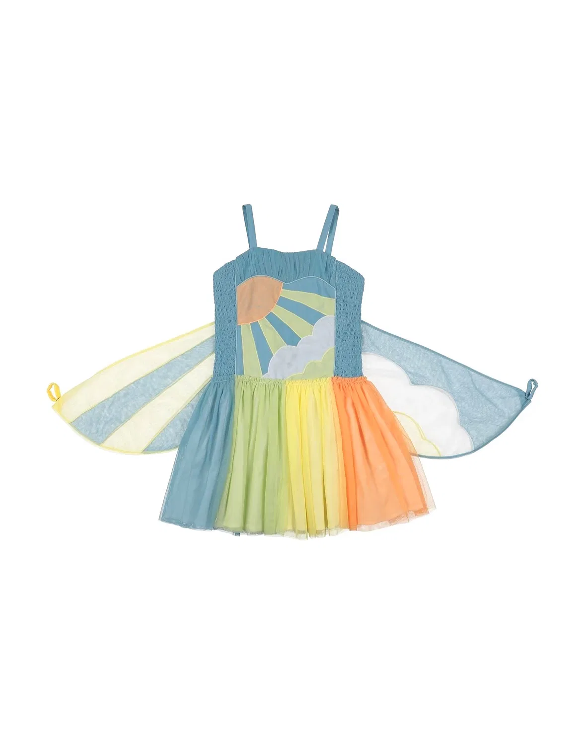 Детское платье из фатина для девочек с завышенной талией Stella Mccartney Kids, пастельно-голубой