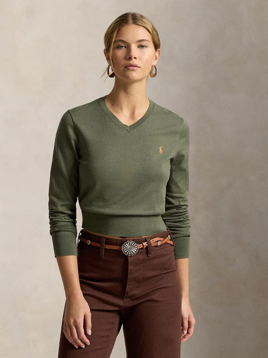Свитер Polo Ralph Lauren оливкового цвета — фото 2