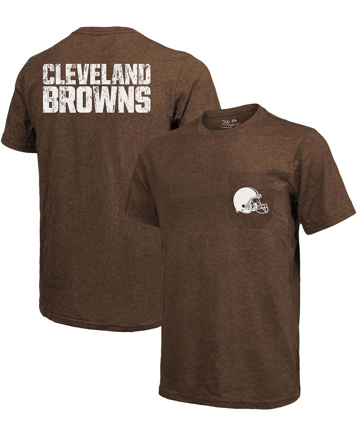 

Футболка cleveland browns tri-blend pocket pocket - коричневый Majestic, коричневый