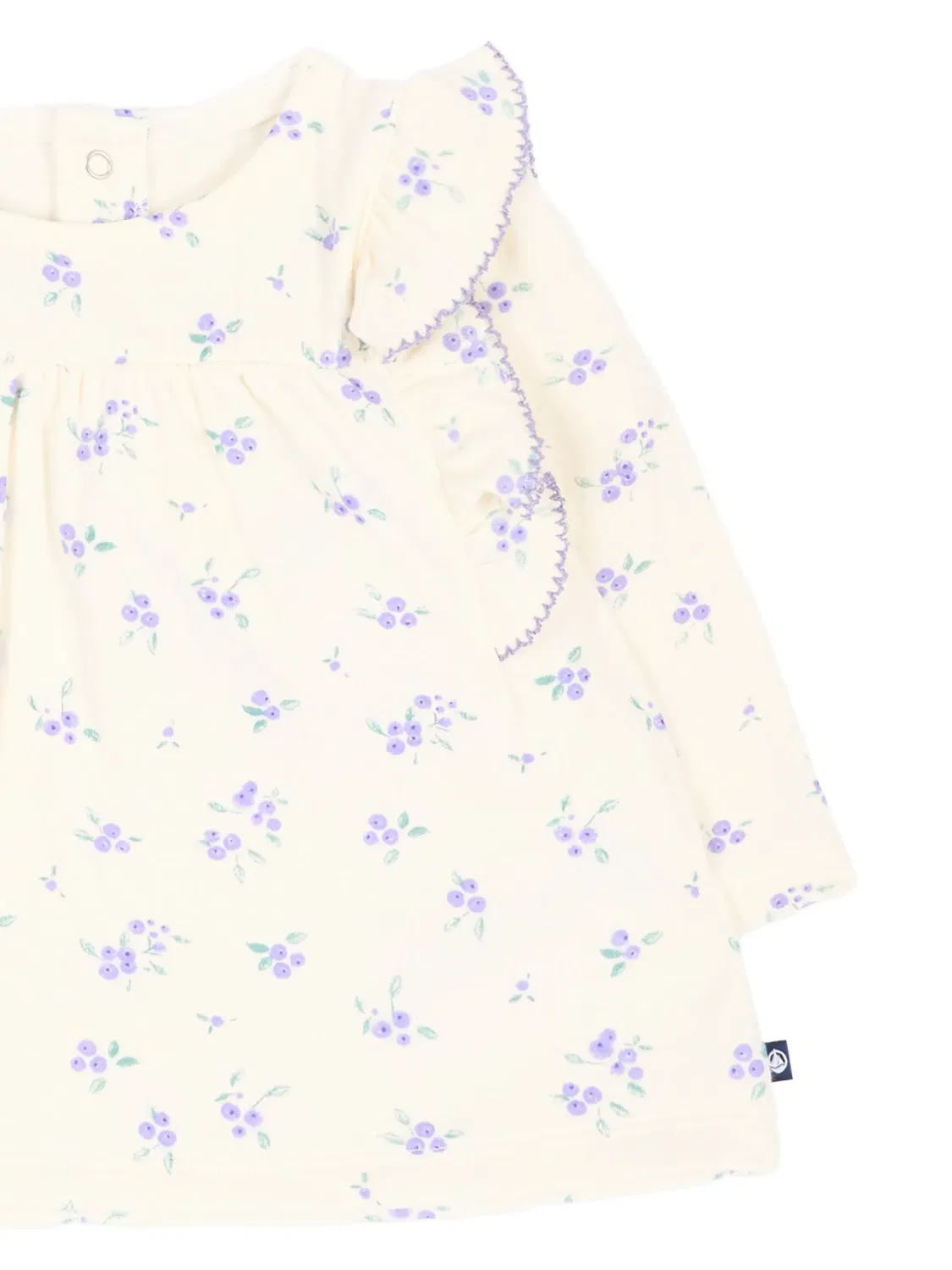 Блузка с цветочным принтом и оборками Petit Bateau, белый — фото 3