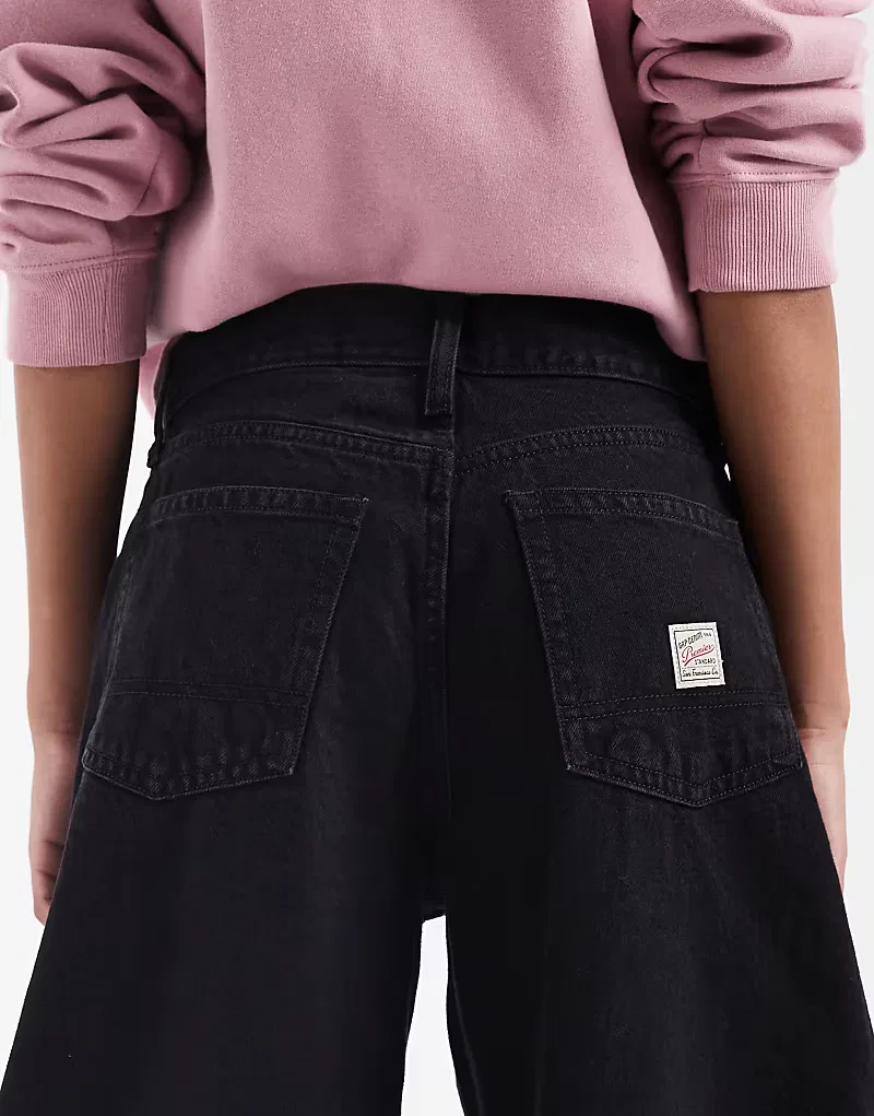 Свободные джинсы GAP, черный с эффектом потертости — фото 4