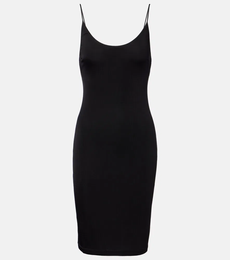 Платье-миди из трикотажа «Кассандра» Saint Laurent, черный
