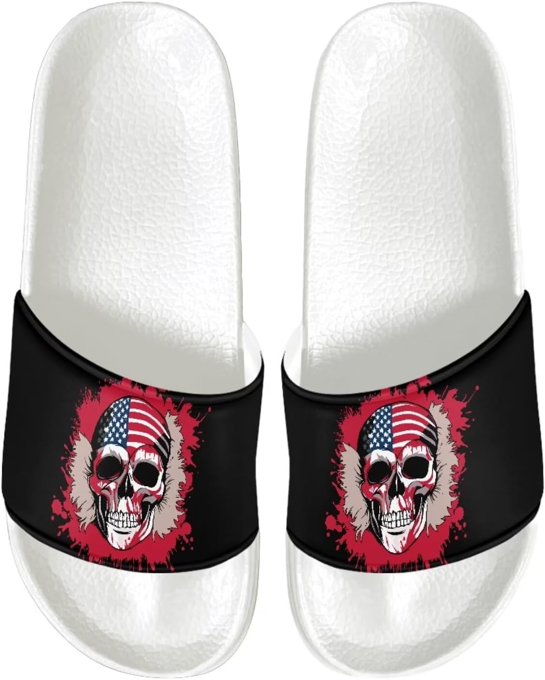 

Мужские спортивные сандалии Psesaysky с открытым носком, нескользящие, удобные, для душа, с открытым носком, слайдеры с одной полоской, однотонные, для максимального комфорта летом, American Skull