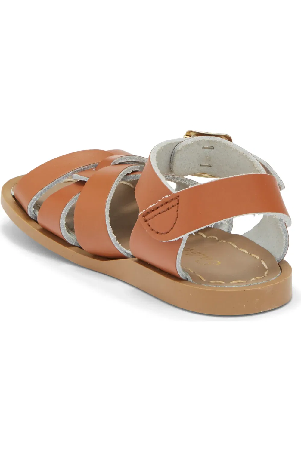 Сандалии детские на щиколотке с кожаным верхом Salt Water Sandals by Hoy, Tan — фото 2